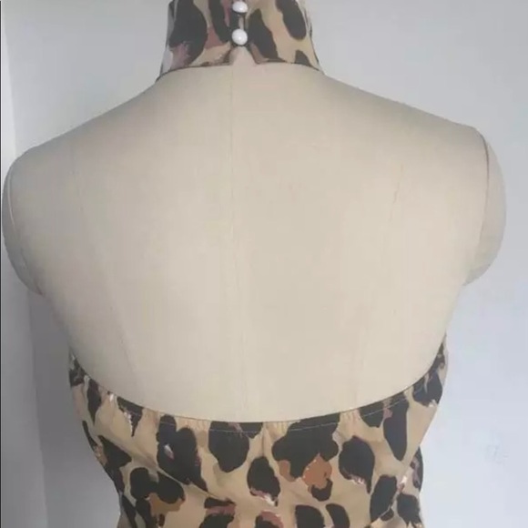 Women Chiffon Off Shoulder Leopard Blouse - Picture 5 of 6